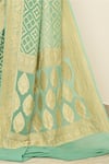 Buy_Naaritva India_Green Handloom Cotton Handwoven Geometric Pattern Saree With Running Blouse _Online_at_Aza_Fashions