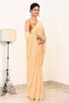 Naaritva India_Cream Handloom Cotton Handwoven Saree With Running Blouse _Online_at_Aza_Fashions