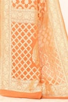 Buy_Naaritva India_Orange Handloom Cotton Handwoven Floral Geometric Saree With Running Blouse _Online_at_Aza_Fashions