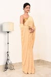 Buy_Naaritva India_Yellow Handloom Cotton Handwoven Geometric Pattern Saree With Running Blouse _Online_at_Aza_Fashions