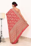 Shop_Naaritva India_Red Handloom Cotton Handwoven Floral Saree With Running Blouse _at_Aza_Fashions