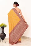 Shop_Naaritva India_Yellow Handloom Cotton Handwoven Saree With Running Blouse _at_Aza_Fashions