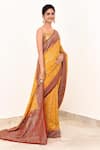 Naaritva India_Yellow Handloom Cotton Handwoven Saree With Running Blouse _Online_at_Aza_Fashions