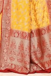 Buy_Naaritva India_Yellow Handloom Cotton Handwoven Saree With Running Blouse _Online_at_Aza_Fashions