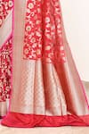 Buy_Naaritva India_Pink Katan Handwoven Floral Saree With Running Blouse _Online_at_Aza_Fashions