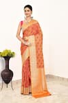 Buy_Naaritva India_Yellow Katan Handwoven Floral Pattern Saree With Running Blouse _at_Aza_Fashions