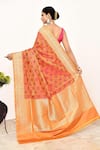 Shop_Naaritva India_Yellow Katan Handwoven Floral Pattern Saree With Running Blouse _at_Aza_Fashions