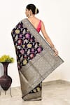 Shop_Naaritva India_Wine Katan Handwoven Saree With Running Blouse _at_Aza_Fashions