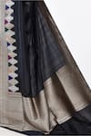 Naaritva India_Black Katan Handwoven Zari Mina Work Saree With Running Blouse _Online_at_Aza_Fashions