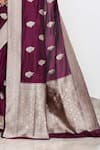 Buy_Naaritva India_Wine Katan Handwoven Floret Pattern Saree With Running Blouse _Online_at_Aza_Fashions