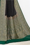 Naaritva India_Black Crepe Handwoven Butti Hand Saree With Running Blouse _Online_at_Aza_Fashions