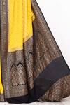 Buy_Naaritva India_Yellow Crepe Handwoven Butti Contrast Pallu Detailed Saree With Running Blouse _Online_at_Aza_Fashions