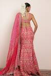 Shop_Arpita Mehta_Pink Raw Silk Embroidery Mirror V Neck Gullista And Thread Lehenga Set _at_Aza_Fashions