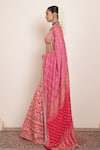 Arpita Mehta_Pink Raw Silk Embroidery Mirror V Neck Gullista And Thread Lehenga Set _Online_at_Aza_Fashions