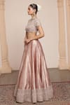 Arpita Mehta_Pink Lehenga Banarasi Embroidery Zardozi Round Floral Border Set _Online_at_Aza_Fashions