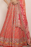 Arpita Mehta_Coral Blouse And Dupatta Georgette Embroidery Zardozi Bridal Lehenga Set _Online_at_Aza_Fashions