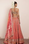 Shop_Arpita Mehta_Coral Blouse And Dupatta Georgette Embroidery Zardozi Bridal Lehenga Set _Online_at_Aza_Fashions