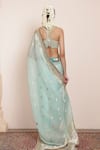 Shop_Arpita Mehta_Sky Blue Blouse Georgette Embellished Butti Pattern Saree With Embroidered _at_Aza_Fashions