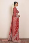 Buy_Arpita Mehta_Red Blouse And Saree Georgette Embellished Zari Scoop Woven Bandhani With _Online_at_Aza_Fashions