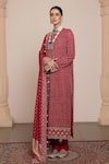 Arpita Mehta_Pink Kurta Georgette Embellished Zari Round Butti Set With Bandhani Dupatta _Online_at_Aza_Fashions