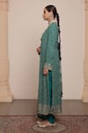 Buy_Arpita Mehta_Blue Kurta Georgette Embellished Zari Round Butti Set With Bandhani Dupatta _Online_at_Aza_Fashions