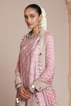 Buy_Arpita Mehta_Pink Kurta Dupion Silk Embellished Zari Floral Butti Bandhani Sharara Set 