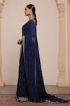 Arpita Mehta_Blue Georgette Embellished Zari Square Tonal Sequin Saree With Blouse _Online_at_Aza_Fashions