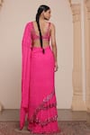 Shop_Arpita Mehta_Pink Georgette Embroidery Sequins Sweetheart Butti Pre-draped Saree With Blouse _at_Aza_Fashions