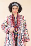 Payal Jain_Off White Cotton Embroidery Thread Open Patchwork Jacket_Online_at_Aza_Fashions