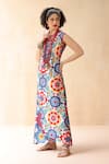 Buy_Payal Jain_Multi Color Cotton Silk Printed Floral Asymmetric Tabassum One Shoulder Dress _Online_at_Aza_Fashions