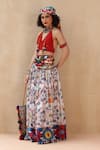 Buy_Payal Jain_Off White Cotton Silk Printed Floral Yasira Skirt _Online_at_Aza_Fashions