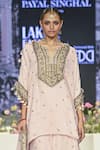 Payal Singhal_Pink Mukaish Georgette Shahnaaz Zari Embroidered Asymmetric Tunic With Sharara _Online_at_Aza_Fashions