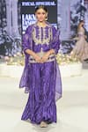 Buy_Payal Singhal_Purple Mukaish Silkmul Embroidered Zari Round Fatima Kurta Tiered Sharara Set _at_Aza_Fashions