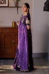 Shop_Payal Singhal_Purple Mukaish Silkmul Embroidered Zari Round Fatima Kurta Tiered Sharara Set _Online_at_Aza_Fashions