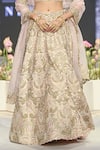 Payal Singhal_Pink Dupion Silk Embroidered Zari Off Shoulder Aida Foliage Lehenga Set _Online_at_Aza_Fashions