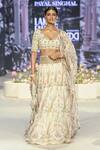 Buy_Payal Singhal_Cream Organza Embroidered Zardozi Sultana Forest Whisper Print Lehenga Set _at_Aza_Fashions