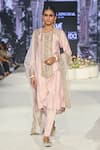 Buy_Payal Singhal_Pink Muksiah Silkmul Embroidered Mukaish Round Ruksaan A-line Kurta Pant Set _at_Aza_Fashions