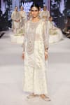 Buy_Payal Singhal_Ivory Organza Embroidered Mukaish Tunic And Bustier Round Parhez With Palazzo _at_Aza_Fashions