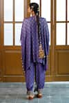 Shop_Payal Singhal_Purple Dupion Silk Embroidered Tassel Round Razia Kaftan With Salwar _at_Aza_Fashions