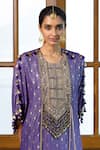 Buy_Payal Singhal_Purple Dupion Silk Embroidered Tassel Round Razia Kaftan With Salwar _Online_at_Aza_Fashions