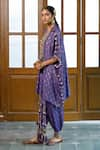 Payal Singhal_Purple Dupion Silk Embroidered Tassel Round Razia Kaftan With Salwar _at_Aza_Fashions