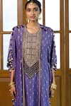 Buy_Payal Singhal_Purple Dupion Silk Embroidered Tassel Round Razia Kaftan With Salwar 