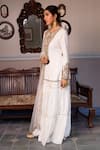 Payal Singhal_Ivory Katarwa Embroidered Ghungroo Round Shama Kurta Set _Online_at_Aza_Fashions