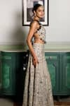 Payal Singhal_Off White Georgette Embroidered Tassel Round Tie-up Blouse And Sharara Set _Online_at_Aza_Fashions