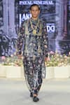 Shop_PS Men by Payal Singhal_Black Velvet Printed Forest Whisper Bundi Kurta Set _Online_at_Aza_Fashions