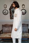 Buy_PS Men by Payal Singhal_Ivory Katarwa Embroidered Zardozi Floral Woven Embellished Kurta With Pant _Online_at_Aza_Fashions