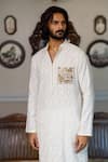 Shop_PS Men by Payal Singhal_Ivory Katarwa Embroidered Zardozi Floral Woven Embellished Kurta With Pant _Online_at_Aza_Fashions