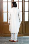 Shop_PS Men by Payal Singhal_Off White Dupion Silk Embroidered Thread Floral Stem Kurta With Pant _at_Aza_Fashions