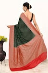 Shop_Naaritva India_Green Handloom Cotton Woven Zari Floral Drop Saree With Running Blouse Piece _at_Aza_Fashions