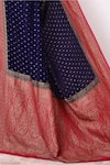 Buy_Naaritva India_Blue Handloom Cotton Handwoven Phool Booti Saree With Running Blouse _Online_at_Aza_Fashions